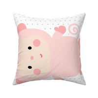 monkey coral front mod baby » plush + pillows // fat quarter