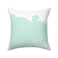 monkey mint back mod baby » plush + pillows // fat quarter