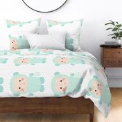 monkey mint front mod baby » plush + pillows // fat quarter