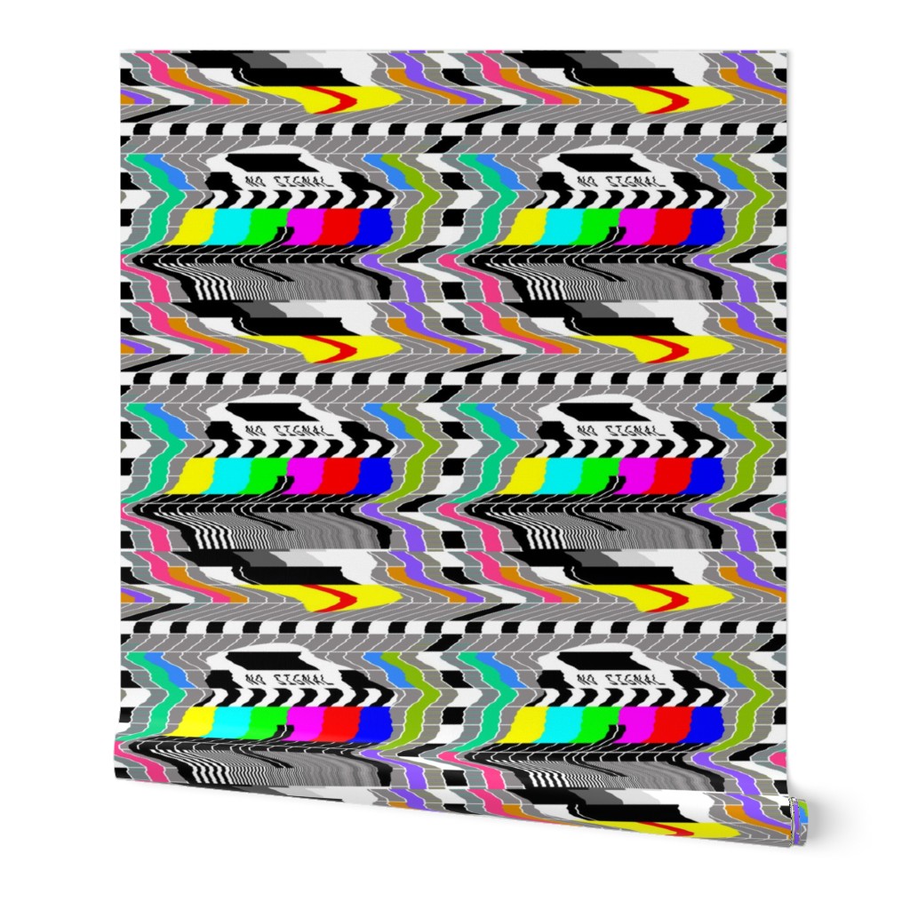 tv television test cards patterns rainbow multi colors colorful signals PM5544 PAL analogue retro tuning reception resolution antenna broadcast pop art media video glitches poor distortion noisy noise static errors broken transmission wavy waves