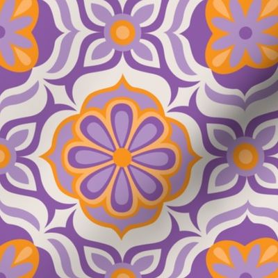 Tile flower | orange and purple