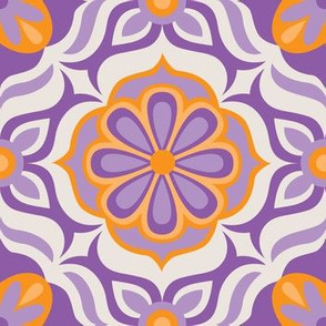 Tile flower | orange and purple