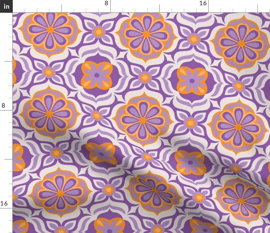 Tile flower | orange and purple