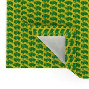 Bison Print - Gold & Green (0.75 inch)