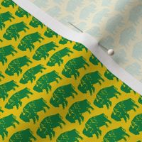 Bison Print - Gold & Green (0.75 inch)