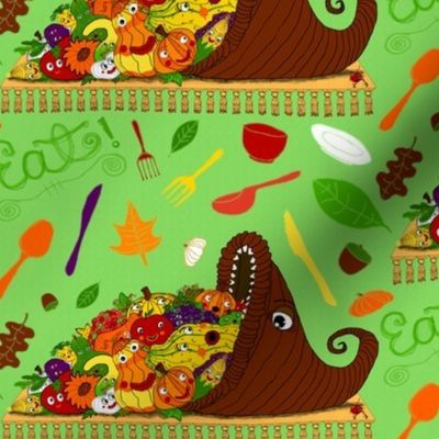 sept2016autumnharvest cornucopia thanksgiving, large scale, green colorful