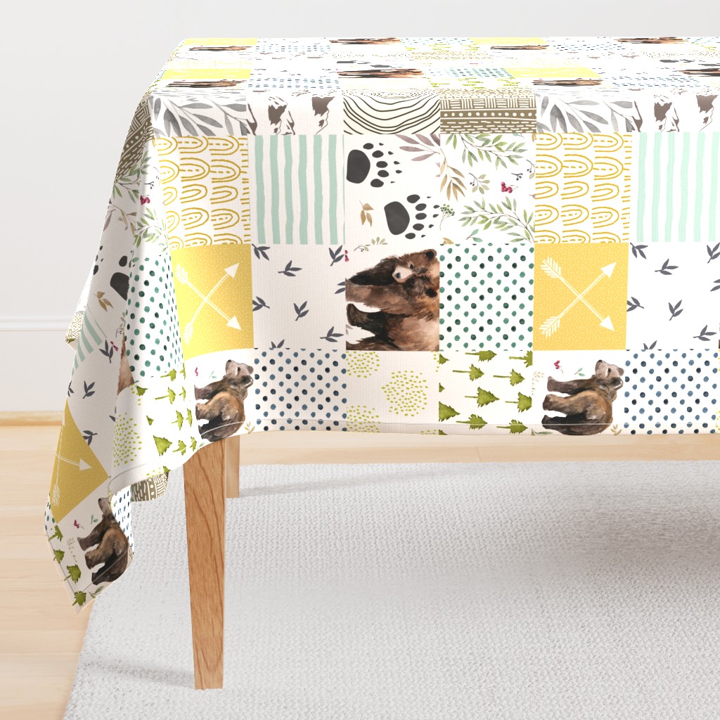 Mama Bear & Cub   - Whole Cloth / Cheater Quilt 