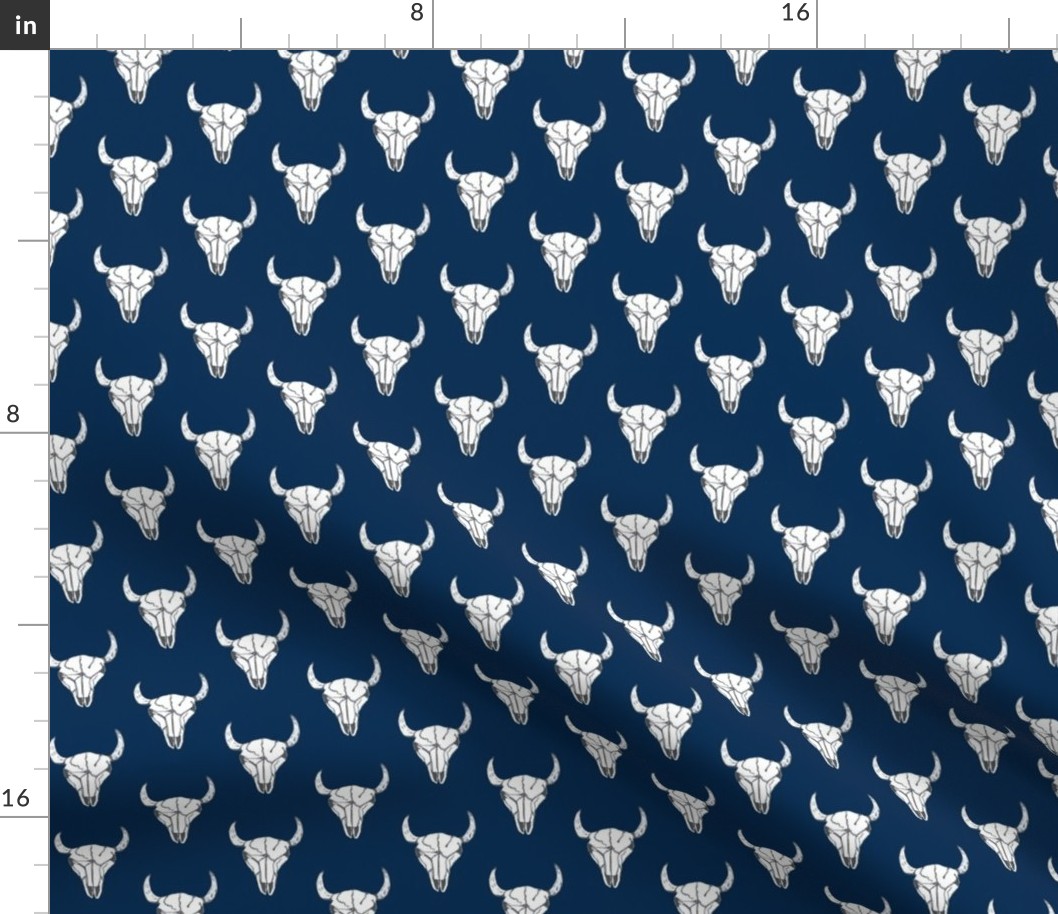 Bull Skull - Navy