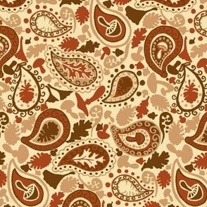Autumn Paisley // Brown and Red