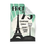 French 75 Cocktail Tea Towel