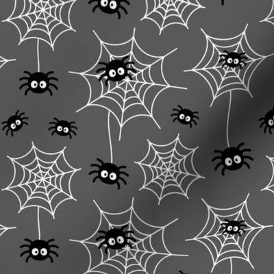 spiders and webs dark grey » halloween