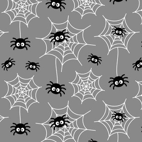 spiders and webs grey » halloween