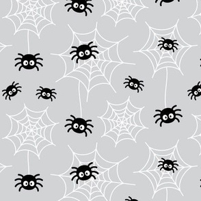 spiders and webs light grey » halloween