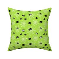 spiders and webs lime green » halloween