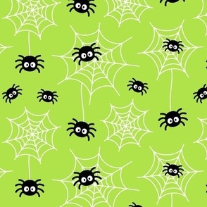 spiders and webs lime green » halloween