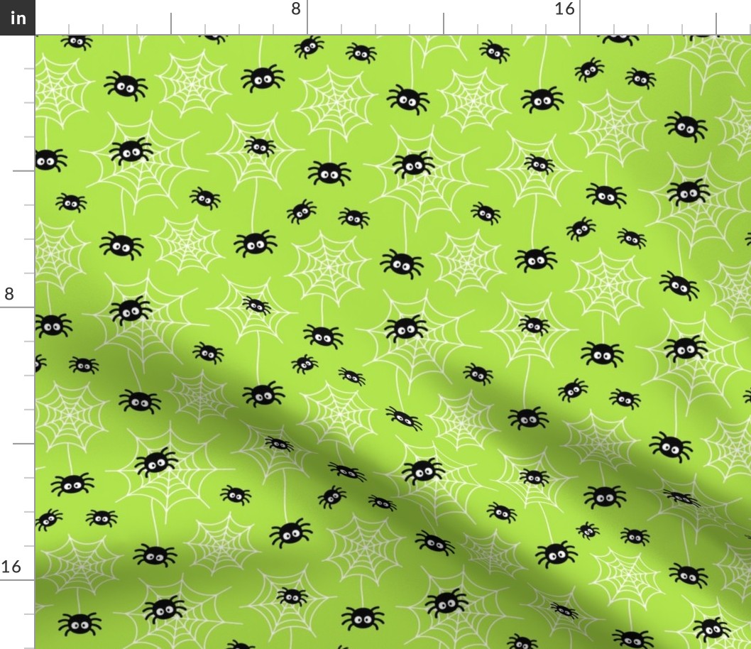 spiders and webs lime green » halloween