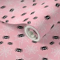 spiders and webs pastel pink » halloween