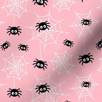 spiders and webs pastel pink » halloween