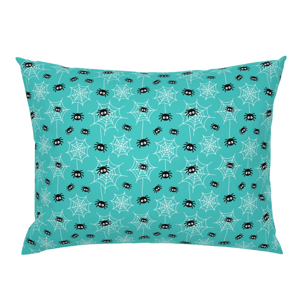 spiders and webs teal » halloween