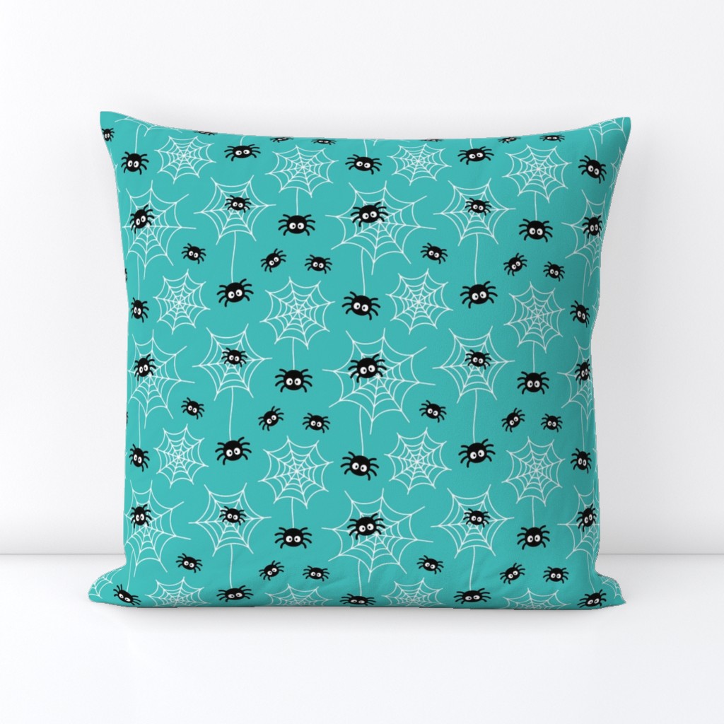 spiders and webs teal » halloween