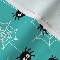 spiders and webs teal » halloween