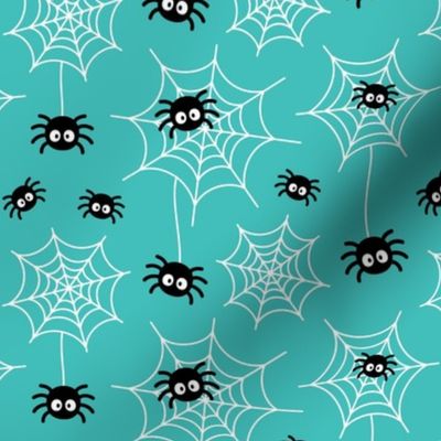 spiders and webs teal » halloween