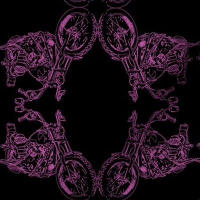 Damask - Moto Damask in Purple on Black