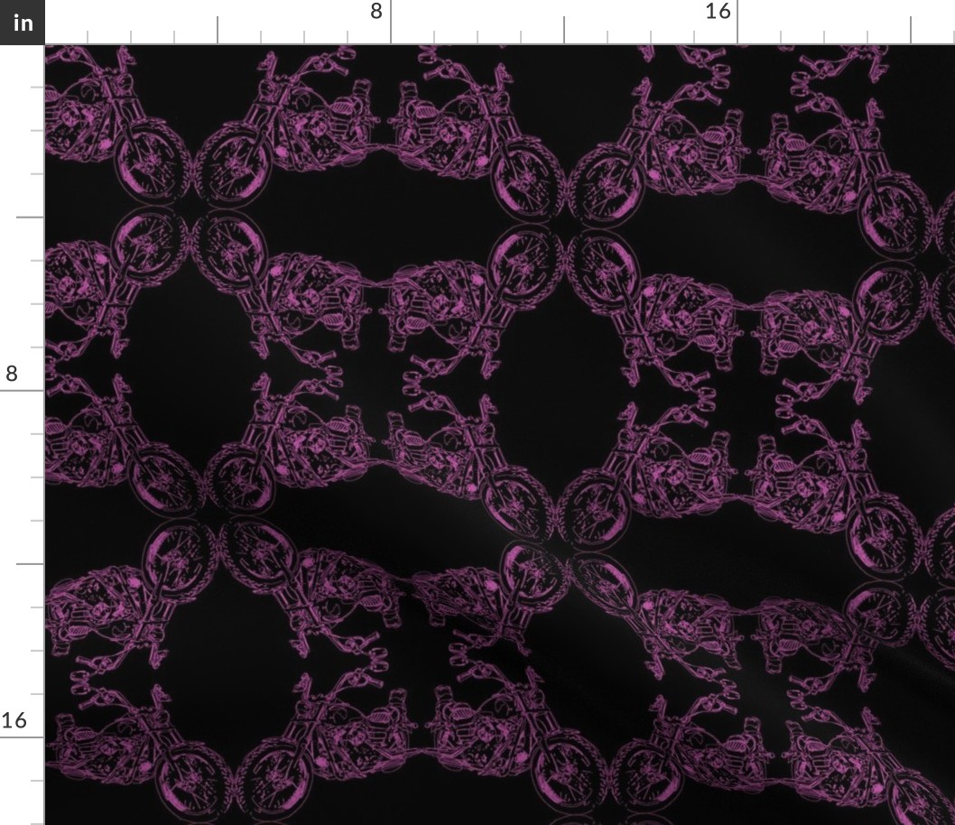 Damask - Moto Damask in Purple on Black