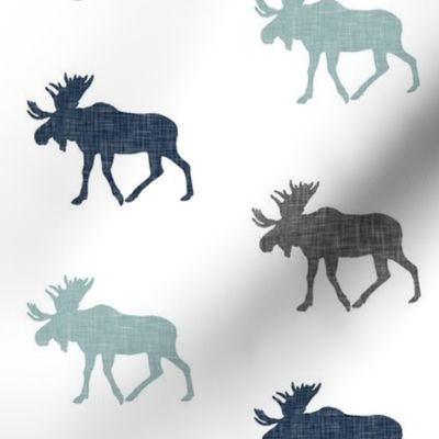 Multi Moose || navy grey and dusty blue