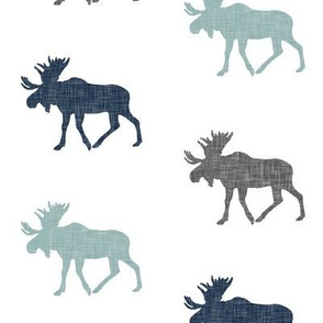 Multi Moose || navy grey and dusty blue