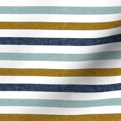 multi stripes  || navy, dusty blue, and gold