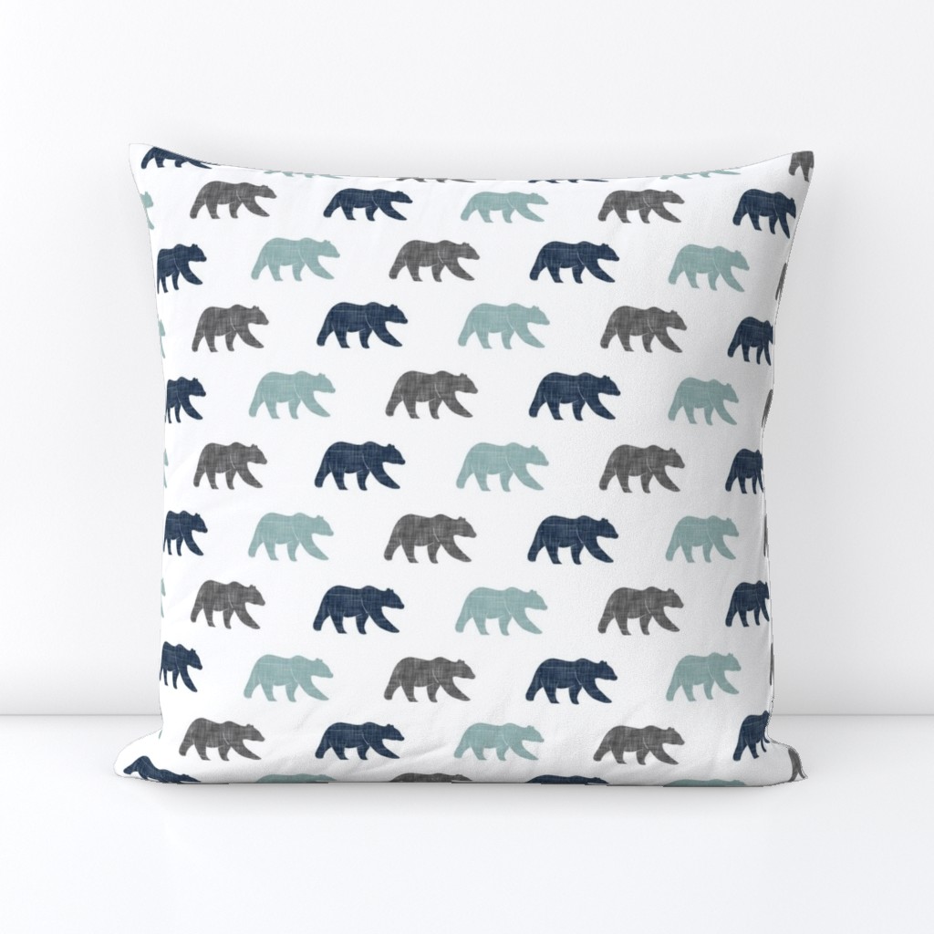 multi bear (small scale) || navy, dusty blue, and grey