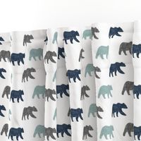 multi bear (small scale) || navy, dusty blue, and grey