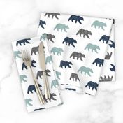 multi bear (small scale) || navy, dusty blue, and grey