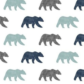 multi bear (small scale) || navy, dusty blue, and grey