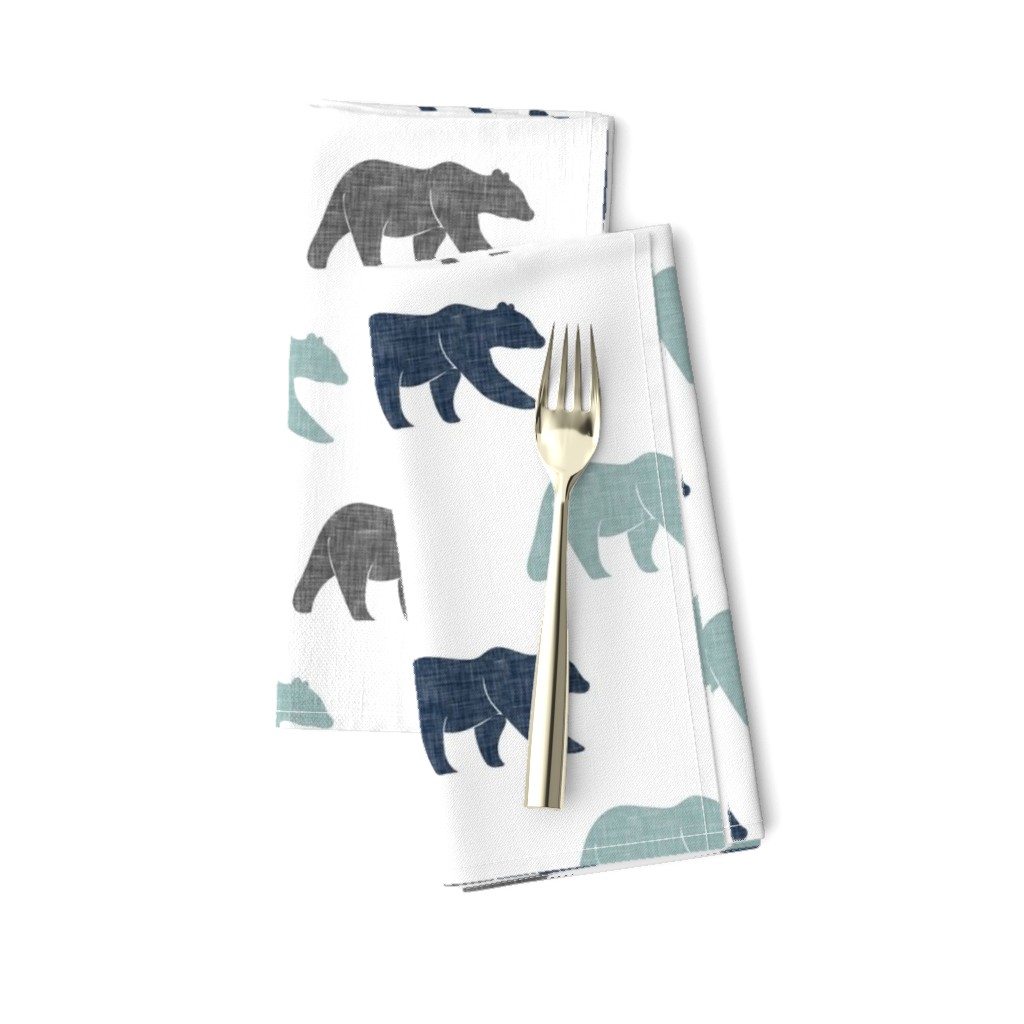 multi bear fabric || navy, dusty blue, grey