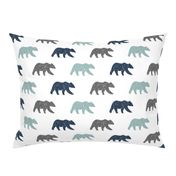 multi bear fabric || navy, dusty blue, grey