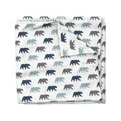 multi bear fabric || navy, dusty blue, grey