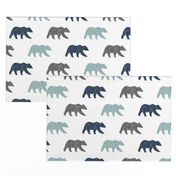 multi bear fabric || navy, dusty blue, grey