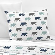 multi bear fabric || navy, dusty blue, grey