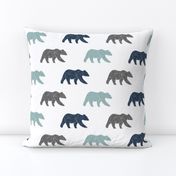 multi bear fabric || navy, dusty blue, grey