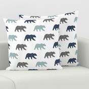 multi bear fabric || navy, dusty blue, grey