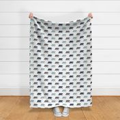 multi bear fabric || navy, dusty blue, grey