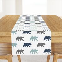 multi bear fabric || navy, dusty blue, grey