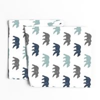 multi bear fabric || navy, dusty blue, grey