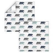 multi bear fabric || navy, dusty blue, grey