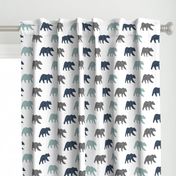 multi bear fabric || navy, dusty blue, grey