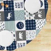 the happy camper wholecloth || navy and dusty blue