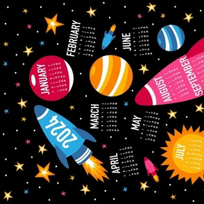 Blast Off to 2024 Tea Towel Calendar