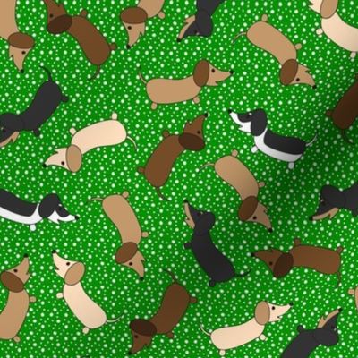 Dancing Dachshunds (Green)